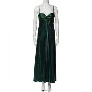 TOM AND LINDA PLATT DRESS Evening Emerald gown (Evergreen maxi dress)